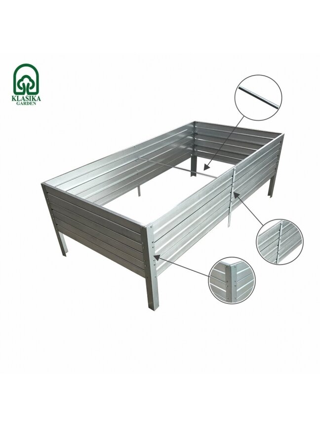 Pakelta lysvė KLASIKA GARDEN, cinkuota - 150 x 75 x 30 cm 1