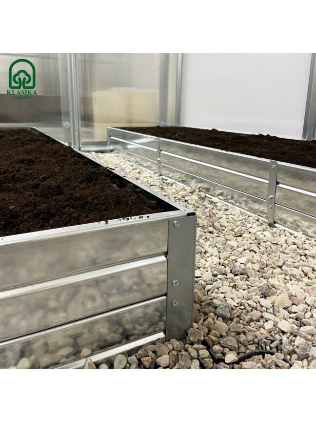 Pakeltų lysvių komplektas KLASIKA GARDEN 2,35 - 2,5m pločio šiltnamiui - 6 m - 20 cm 3