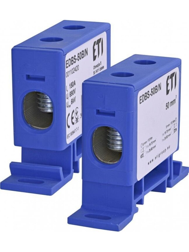 Paskirstymo gnybtas ETI EDBS-50B/N, 50 mm² Paskirstymo gnybtas ETI EDBS-50B/N, 50 mm²