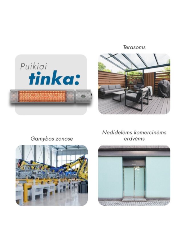 Pastatomas Infraraudonųjų spindulių šildytuvas Heatum H2000R URBAN SILVER su trikoju stovu 4 Pastatomas Infraraudonųjų spindulių šildytuvas Heatum H2000R URBAN SILVER su trikoju stovu 4