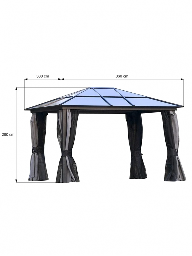 Pavėsinė Grande, 300 cm x 280 cm, antracito 1 Pavėsinė Grande, 300 cm x 280 cm, antracito 1