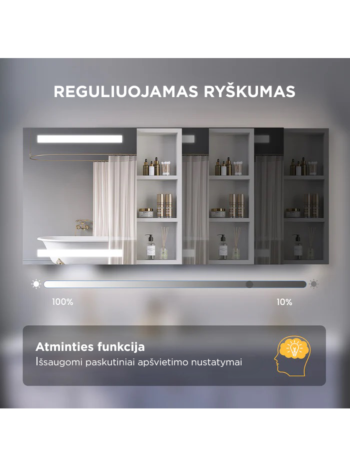Pakabinama veidrodinė spintelė AQUABATOS Nimes LMC0476R 70x60 3 Pakabinama veidrodinė spintelė AQUABATOS Nimes LMC0476R 70x60 3