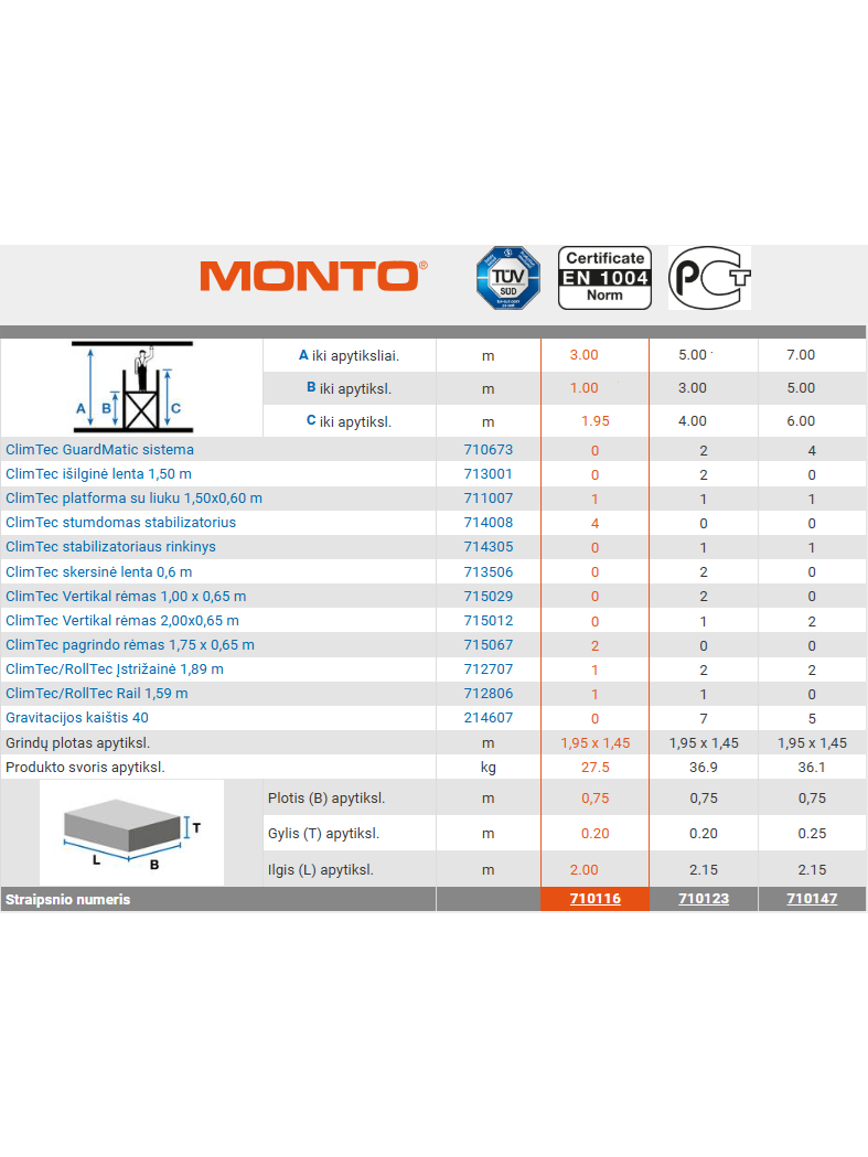 Pastoliai ClimTec Krause (Bazinis) 710116 1 Pastoliai ClimTec Krause (Bazinis) 710116 1