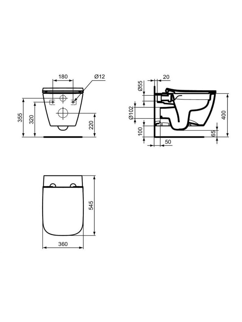 Pakabinamasis unitazas Ideal Standard I.Life, 40 cm x 36 cm 1
