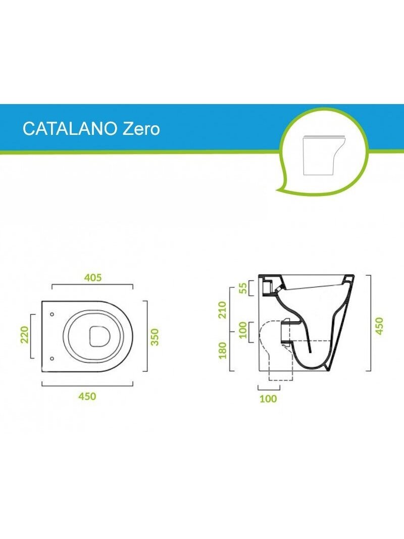 Pastatomas klozetas CATALANO Zero 1VP4500 3