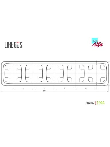 Penkiavietis rėmelis LIREGUS ALFA, smėlio spalvos