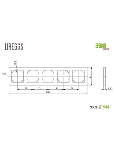 Penkiavietis rėmelis LIREGUS EPSILON, metalo spalvos Penkiavietis rėmelis LIREGUS EPSILON, metalo spalvos