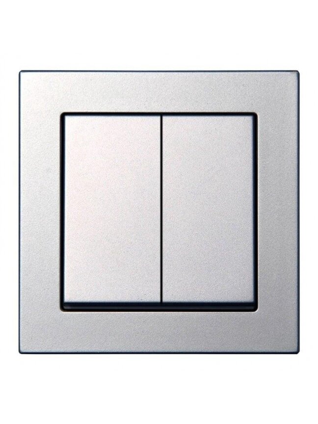 Perjungiklis LIREGUS EPSILON, 2 klav., metalo spalvos 1 Perjungiklis LIREGUS EPSILON, 2 klav., metalo spalvos 1