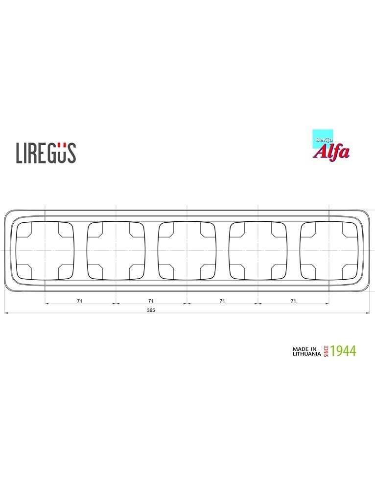 Penkiavietis rėmelis LIREGUS ALFA, smėlio spalvos 1 Penkiavietis rėmelis LIREGUS ALFA, smėlio spalvos 1