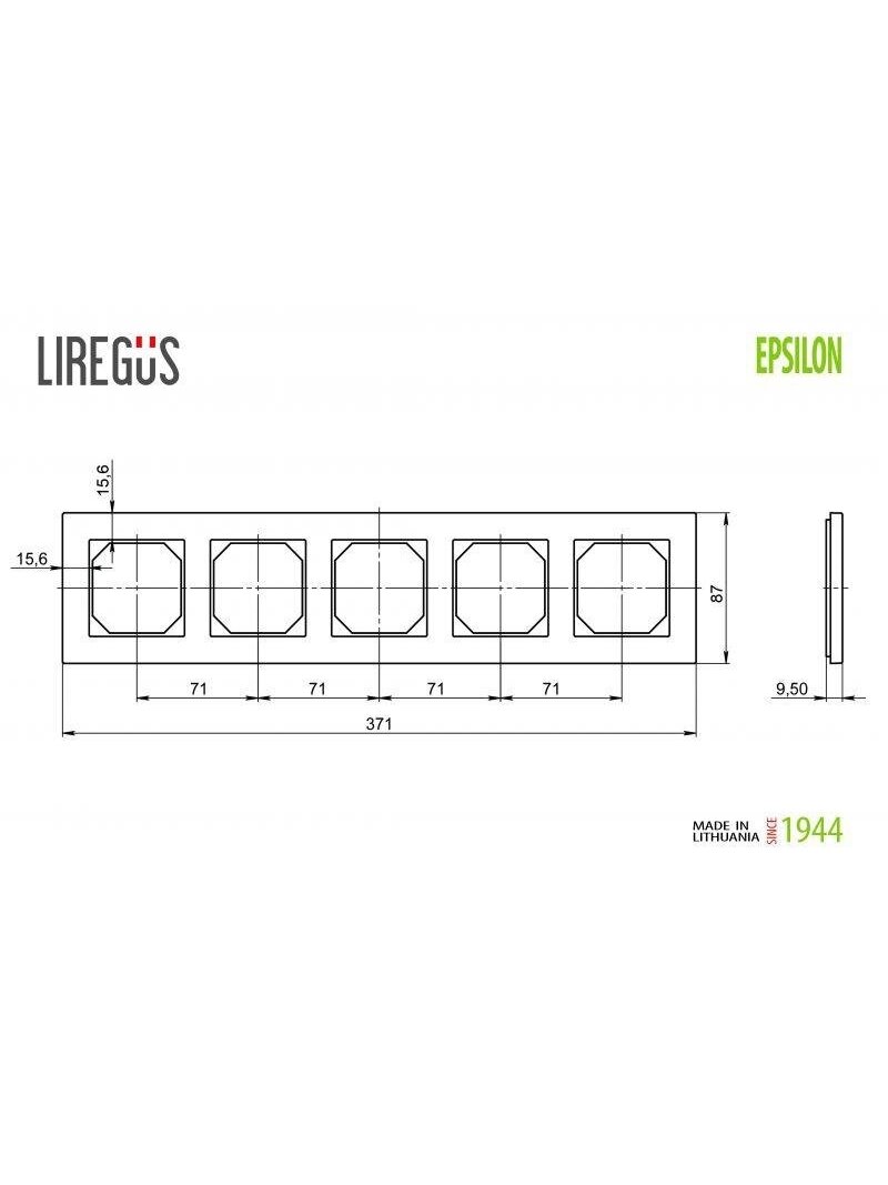 Penkiavietis rėmelis LIREGUS EPSILON, baltos spalvos 1