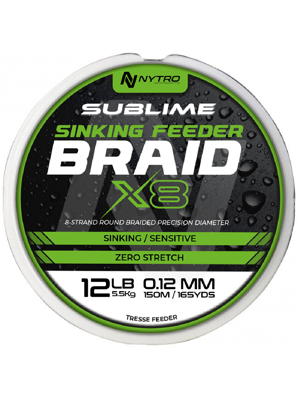Pintas Valas NYTRO SUBLIME X8 SINKING FEEDER BRAID 0.12mm 150m Pintas Valas NYTRO SUBLIME X8 SINKING FEEDER BRAID 0.12mm 150m
