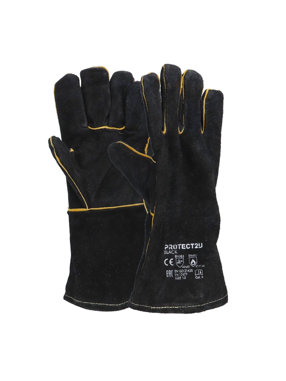 Pirštinės suvirinimo odinės juodos 36 cm PROTECT2U BLACK (P531-58) Pirštinės suvirinimo odinės juodos 36 cm PROTECT2U BLACK (P531-58)