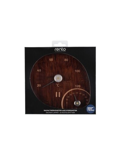 Pirties termometras su drėgmėmačiu RENTO DARK BAMBOO