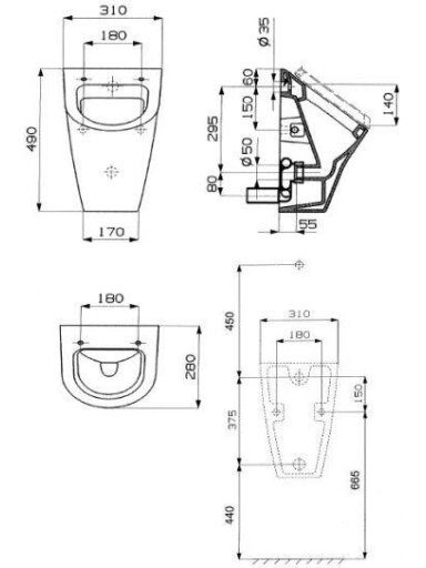 Pisuaras Roca Nexo 310x350mm su dangčiu