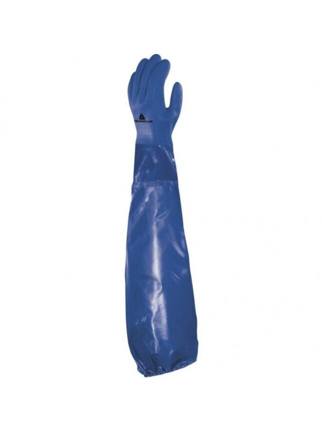 Pirštinės, PVC, su pamušalu, atsparios chemikalams,  62 cm 9, Delta Plus