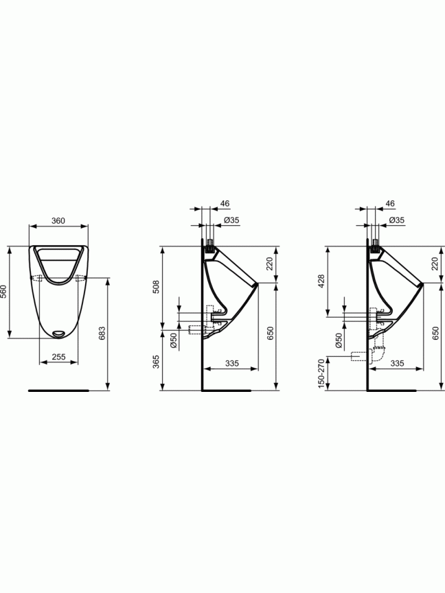 Pisuaras Ideal Standard Eurovit, pajungimas iš viršaus 1 Pisuaras Ideal Standard Eurovit, pajungimas iš viršaus 1