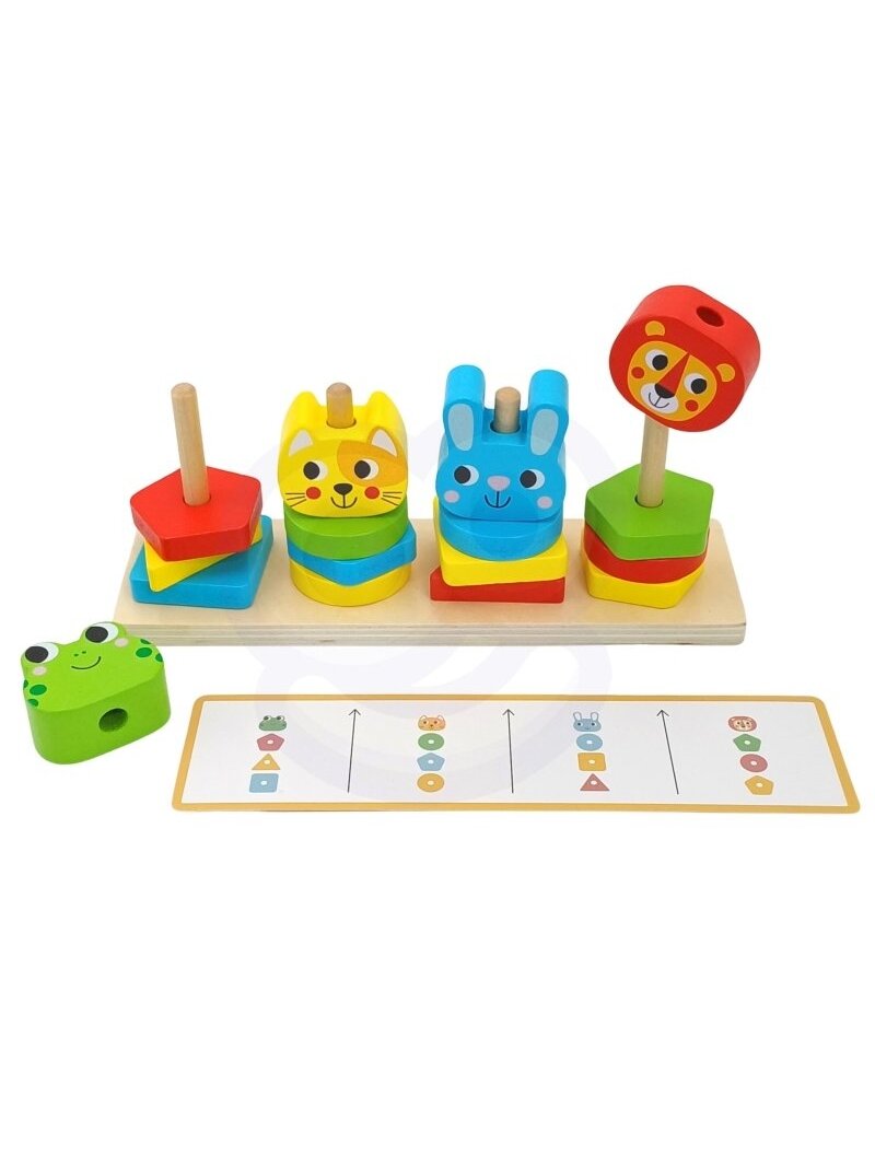 Piramidinė Dėlionė Gyvūnai WOOPIE GREEN Montessori 3