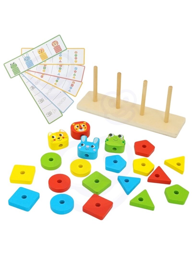 Piramidinė Dėlionė Gyvūnai WOOPIE GREEN Montessori 7