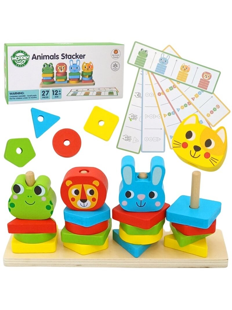 Piramidinė Dėlionė Gyvūnai WOOPIE GREEN Montessori