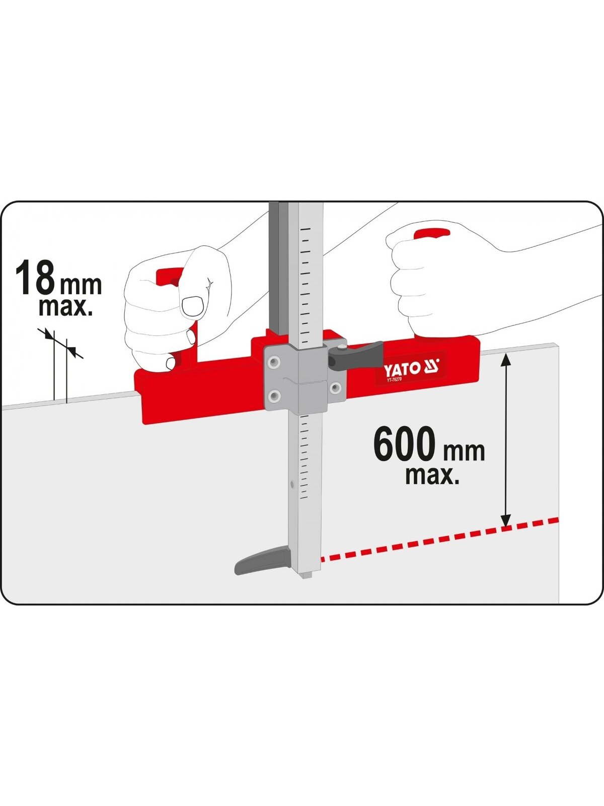 Pjaustyklė-reismusas gipso kartono dvipusė Yato | storis max 18mm, plotis max 600mm 5 Pjaustyklė-reismusas gipso kartono dvipusė Yato | storis max 18mm, plotis max 600mm 5