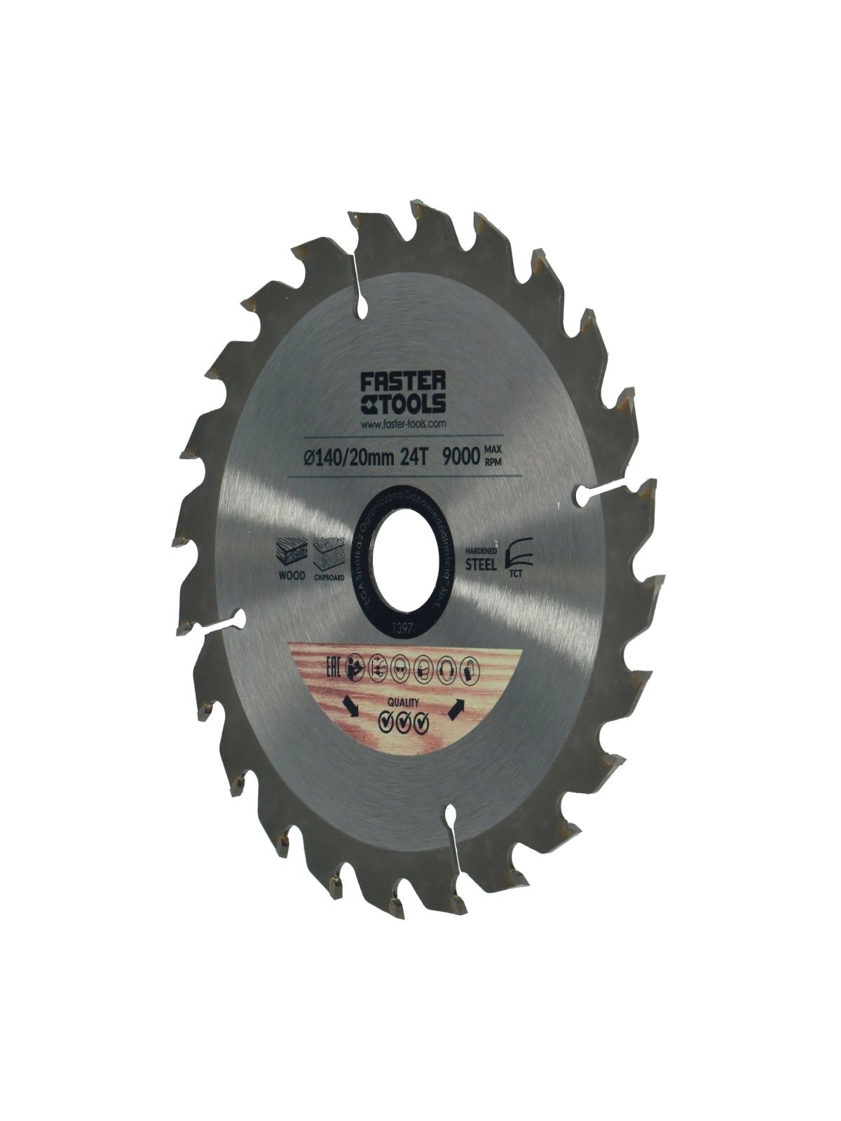 Pjūklas medžiui diskinis karbido 140x20 T24 FASTER TOOLS