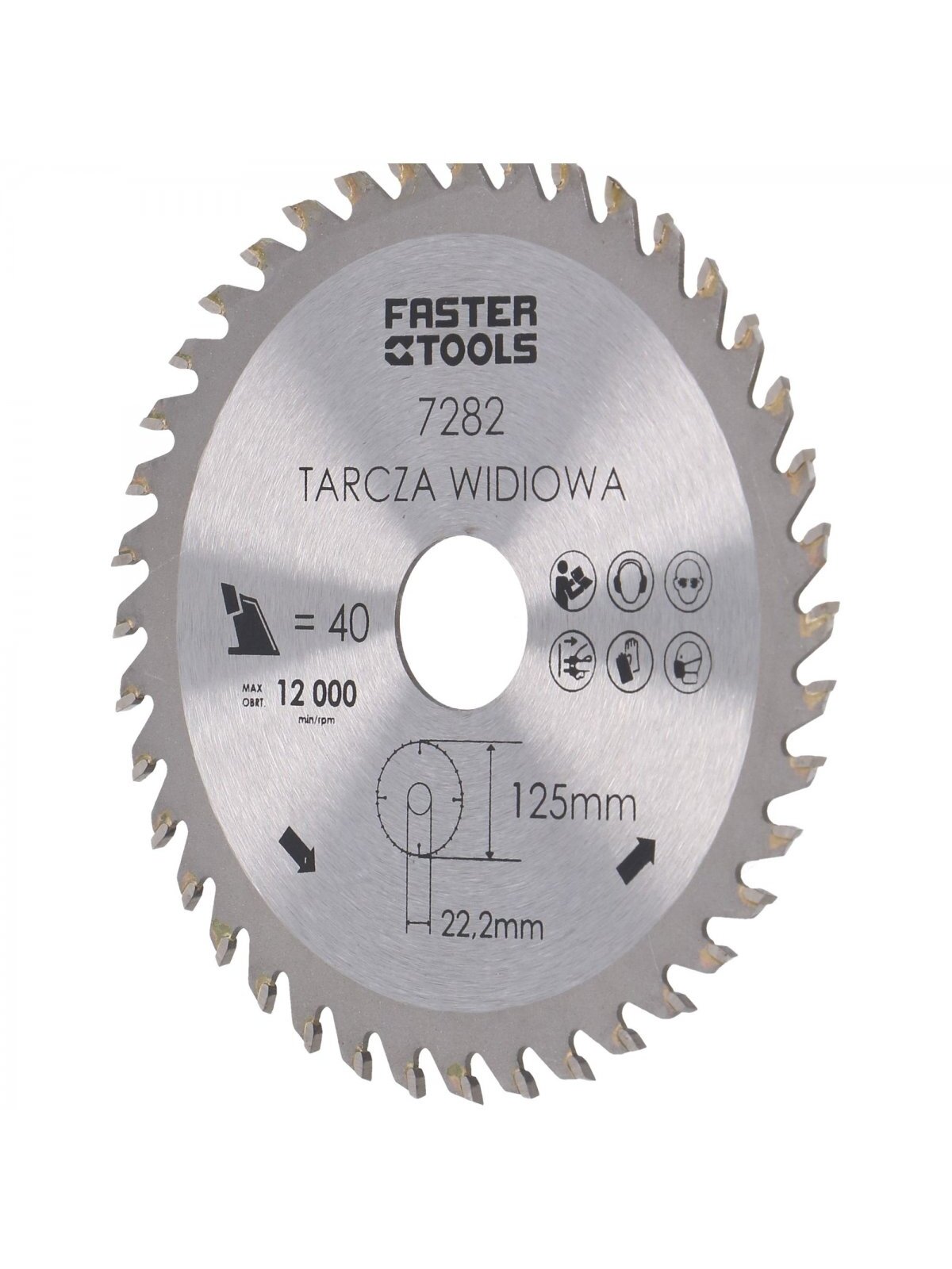 Pjūklas medžiui diskinis TCT Faster Tools | 125x22,2mm, 40 dant. 1