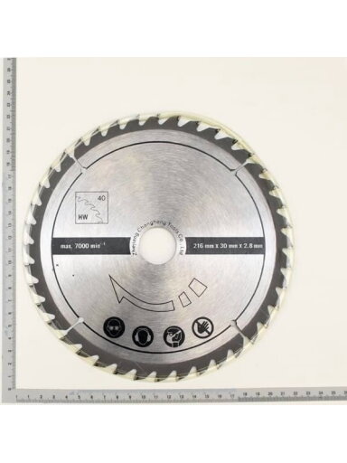 Pjovimo diskas medžiui HM ¨216/30mm Z40, Scheppach