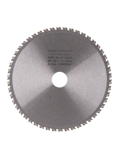 Pjovimo diskas metalui Makita; 136x1,4x20,0 mm; Z50; -15°