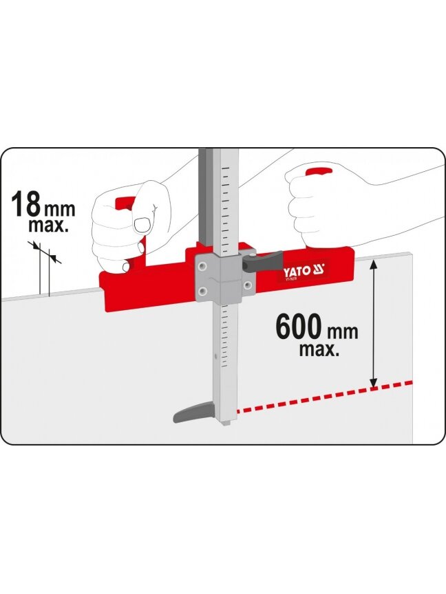 Pjaustyklė-reismusas gipso kartono dvipusė Yato | storis max 18mm, plotis max 600mm 11 Pjaustyklė-reismusas gipso kartono dvipusė Yato | storis max 18mm, plotis max 600mm 11