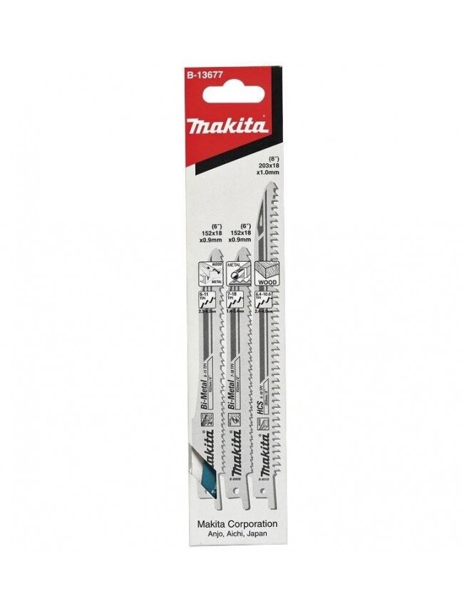 Pjūklelių komplektas Makita B-13677, 3 vnt. 1 Pjūklelių komplektas Makita B-13677, 3 vnt. 1