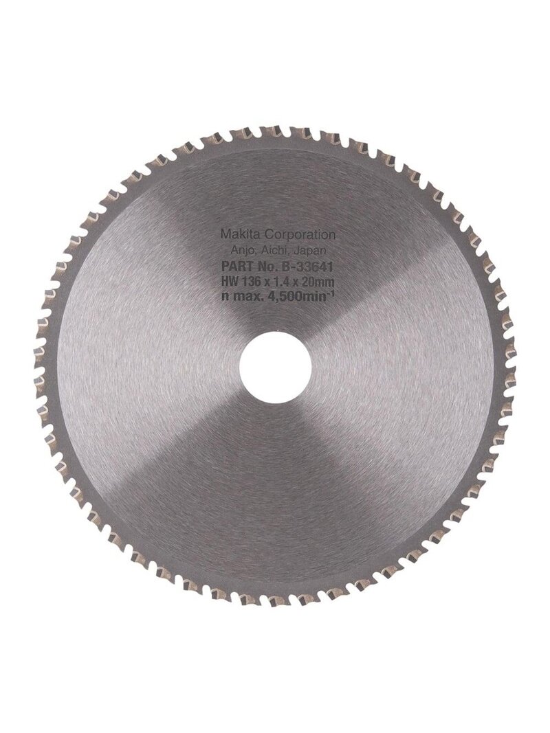 Pjovimo diskas metalui Makita; 136x1,4x20,0 mm; Z50; -15° 1 Pjovimo diskas metalui Makita; 136x1,4x20,0 mm; Z50; -15° 1