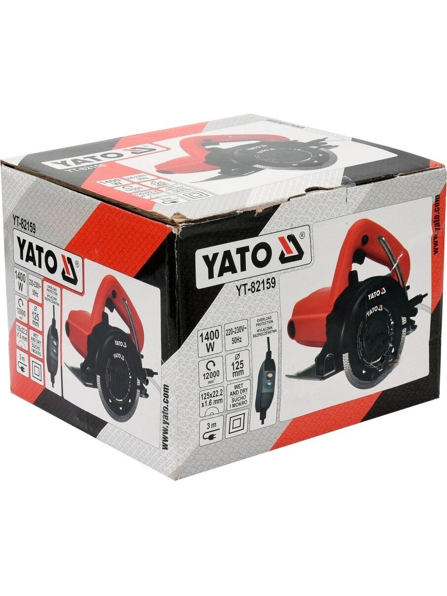 Pjūklas diskinis akmens, betono, plytelių pjovimui 125mm 1400W Yato 3