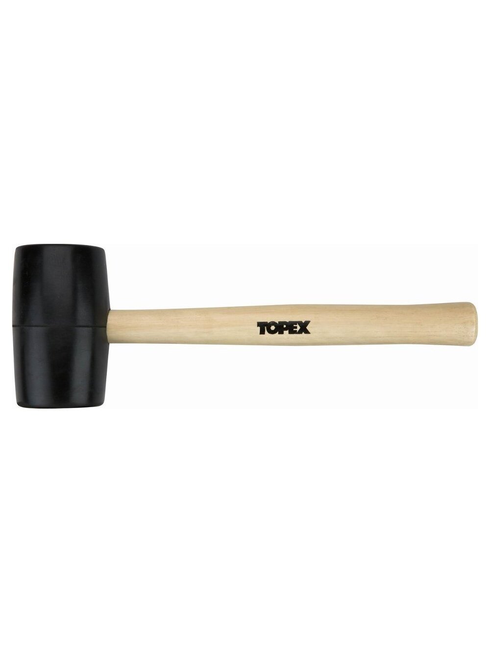 Plaktukas guminis mediniu kotu Topex | d-72mm 900g