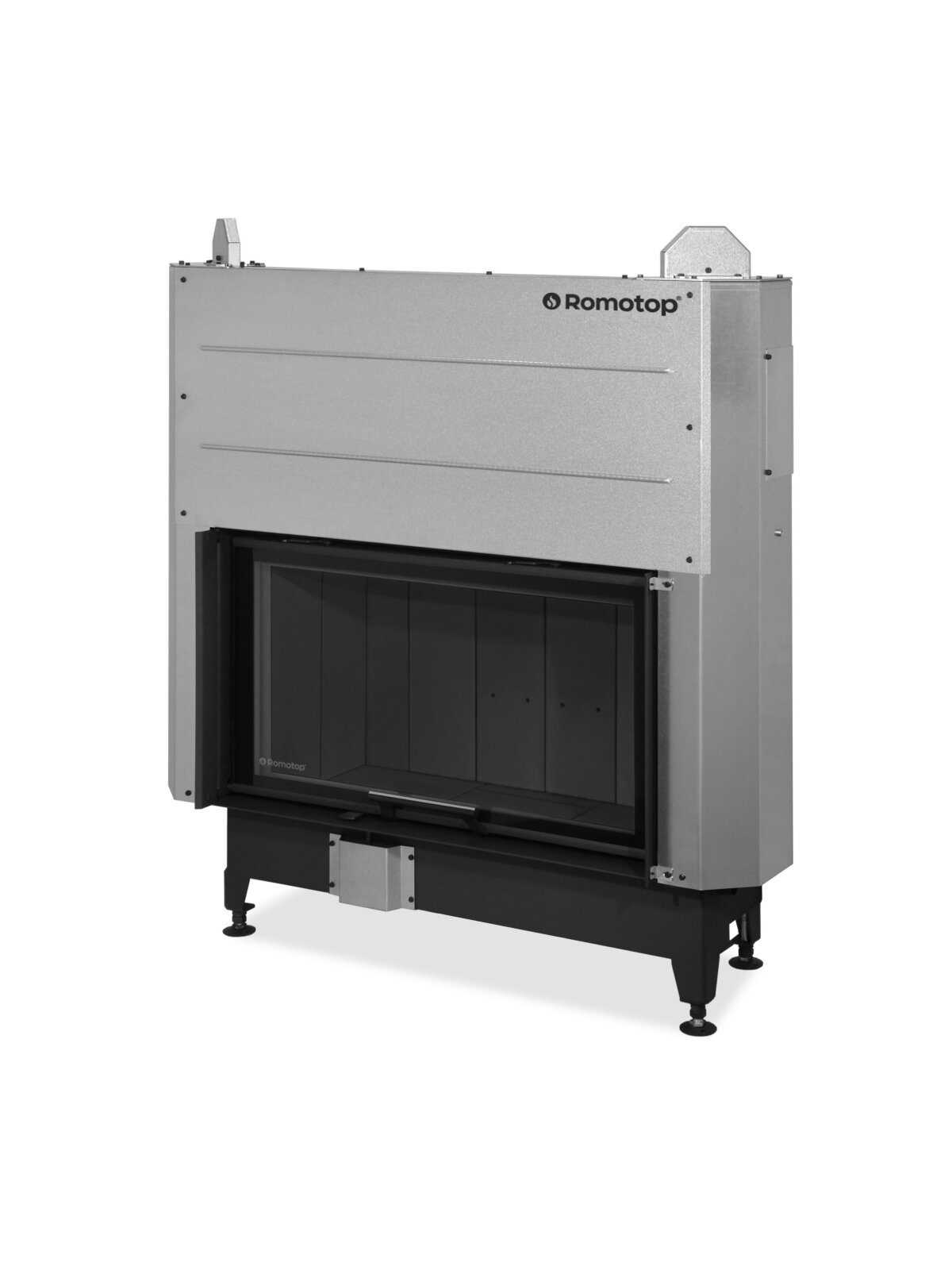 Plieninis židinio ugniakuras Romotop KV HEAT H3LF06 88.50.06, juoda pakura IGN, pakeliamomis durimis Plieninis židinio ugniakuras Romotop KV HEAT H3LF06 88.50.06, juoda pakura IGN, pakeliamomis durimis