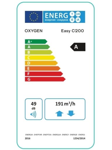 Plokštelinis rekuperatorius Oxygen Easy, palubinis, C200E, entalpinis, dešininis 3 Plokštelinis rekuperatorius Oxygen Easy, palubinis, C200E, entalpinis, dešininis 3