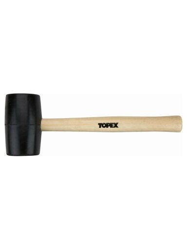 Plaktukas guminis mediniu kotu Topex | d-72mm 900g