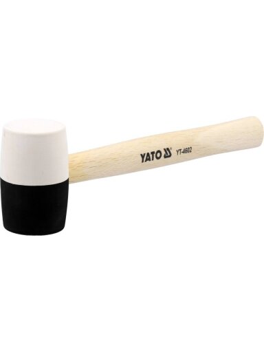 Plaktukas guminis mediniu kotu Yato | d-50mm, 370g, 300mm