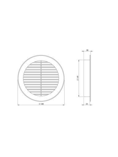 Plast. ventiliacijos grotelės EUROPLAST VR150B, D150, rudos