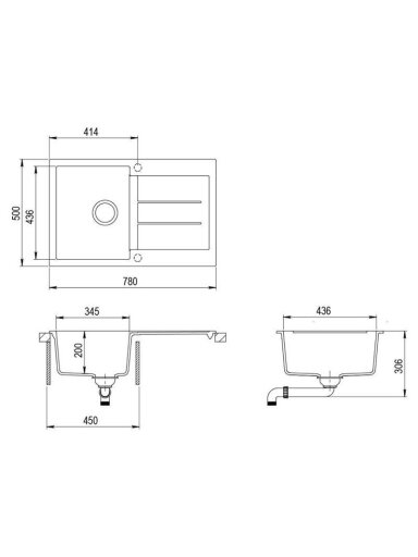 Plautuvė Aquasanita Tesa SQT101-202AW, 78x50x20 cm