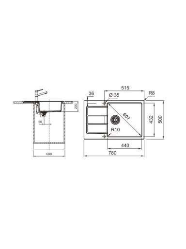 Plautuvė Sirius S2D611-78XL 143.0670.832 tektonit 50x78x20cm