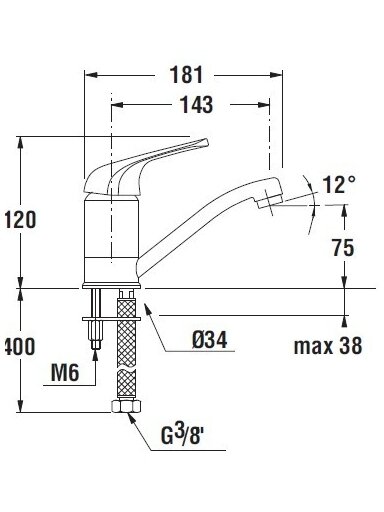 Plautuvės maišytuvas LYRA, 143 mm snapas, chromas Plautuvės maišytuvas LYRA, 143 mm snapas, chromas