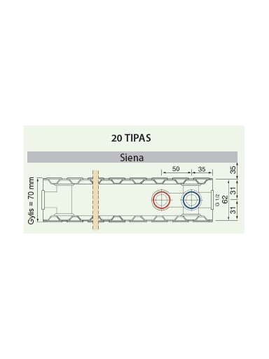 Plieninis radiatorius GALANT UNI 20UNI-5-1000, universalus prijungimas