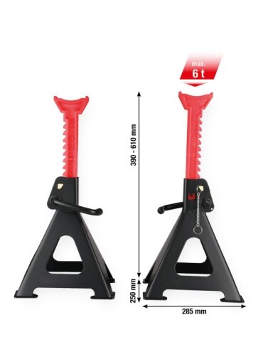 Plieninis stovas su greito reguliavimo įtaisu 6000 KG 2 pcs, KS Tools