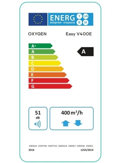 Plokštelinis rekuperatorius Oxygen Easy, vertikalus, V400E, entalpinis, kairinis 3 Plokštelinis rekuperatorius Oxygen Easy, vertikalus, V400E, entalpinis, kairinis 3