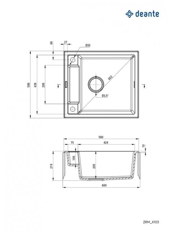 Plautuvė Deante Magnetic ZRM_N103, granitas 2 Plautuvė Deante Magnetic ZRM_N103, granitas 2
