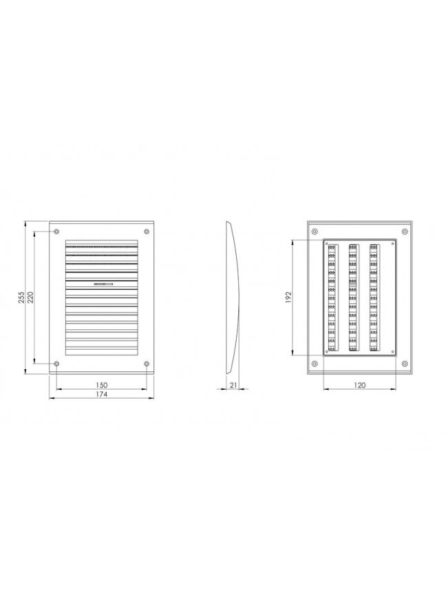 Plastikinės grotelės EUROPLAST N25R, 170 x 250 mm 1 Plastikinės grotelės EUROPLAST N25R, 170 x 250 mm 1