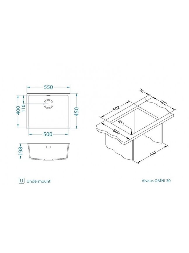 PLAUTUVĖ OMNI 30 G81 SU SIFONU BETONO 2 PLAUTUVĖ OMNI 30 G81 SU SIFONU BETONO 2