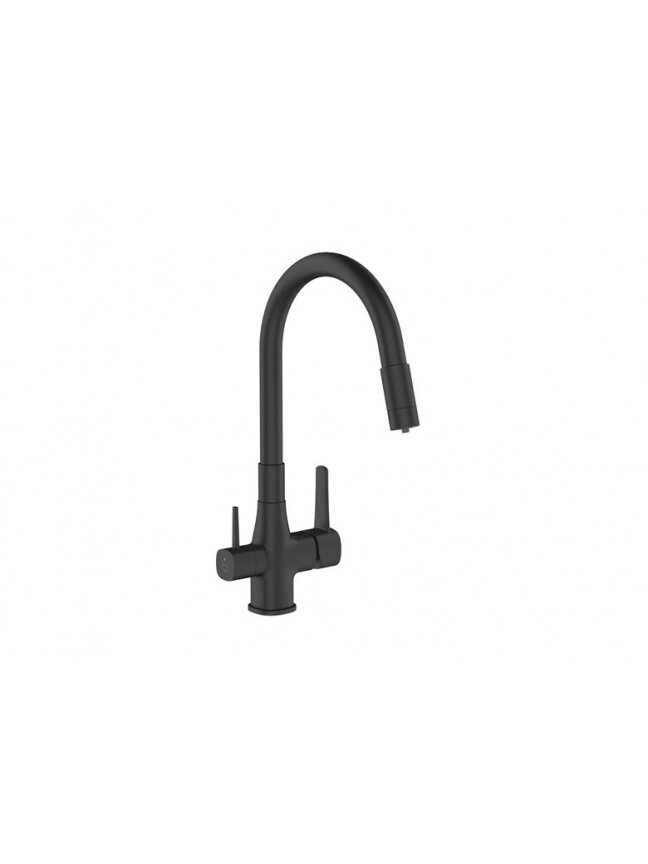 Plautuvės maišytuvas, BZ-02-F04-V, su vandes filtru, juodas Plautuvės maišytuvas, BZ-02-F04-V, su vandes filtru, juodas