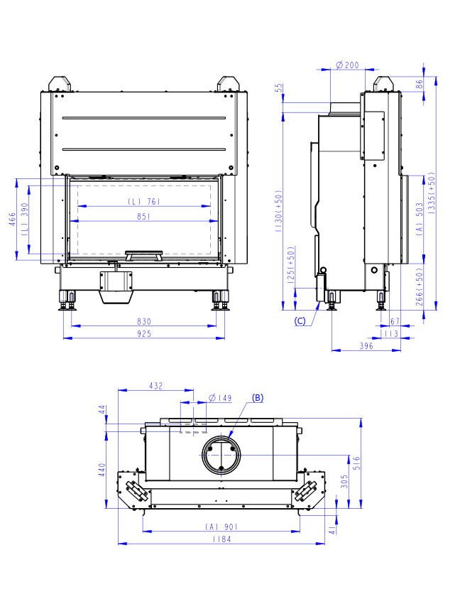 Plieninis židinio ugniakuras Romotop KV HEAT H3LF06 88.50.06, juoda pakura IGN, pakeliamomis durimis 1 Plieninis židinio ugniakuras Romotop KV HEAT H3LF06 88.50.06, juoda pakura IGN, pakeliamomis durimis 1