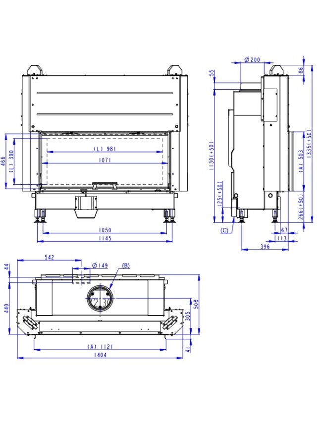 Plieninis židinio ugniakuras Romotop KV HEAT H3LG04 110.50.04 IGN su pak. 50x110 cm 1 Plieninis židinio ugniakuras Romotop KV HEAT H3LG04 110.50.04 IGN su pak. 50x110 cm 1